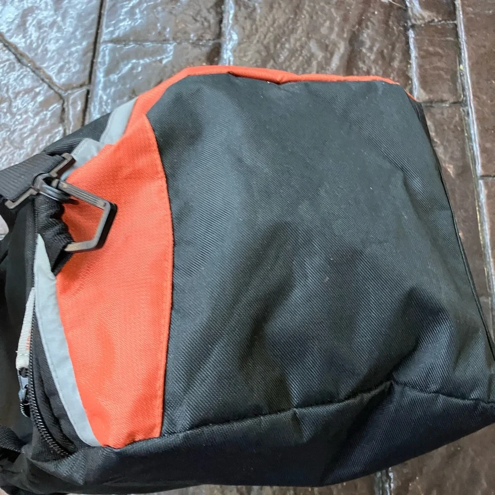 Harley Davidson Orange and Black Duffel Bag